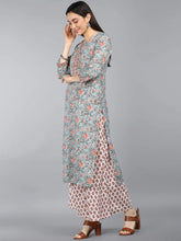 Pure Cotton Printed Kurta Pant Dupatta-VKSKD1139AB